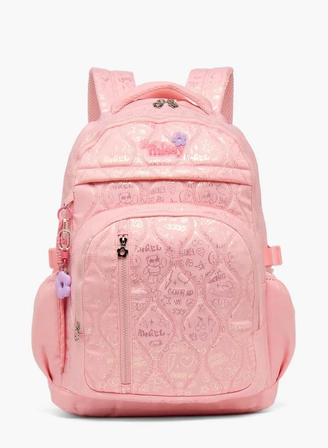 ليتل ميسي Printed School Backpack For Girls 13+ Years With Padded Laptop Sleeve