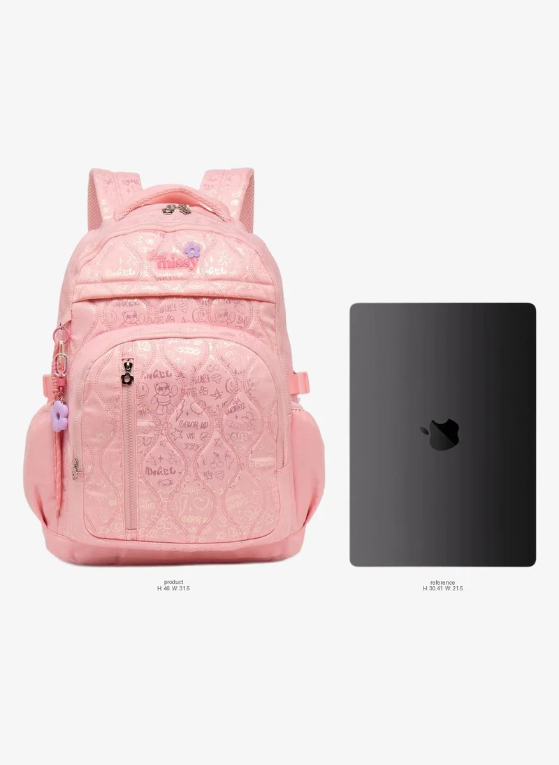ليتل ميسي Printed School Backpack For Girls 13+ Years With Padded Laptop Sleeve