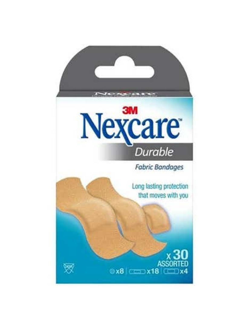 Nexcare Bandages Durable Fabric Assorted 30 pcs