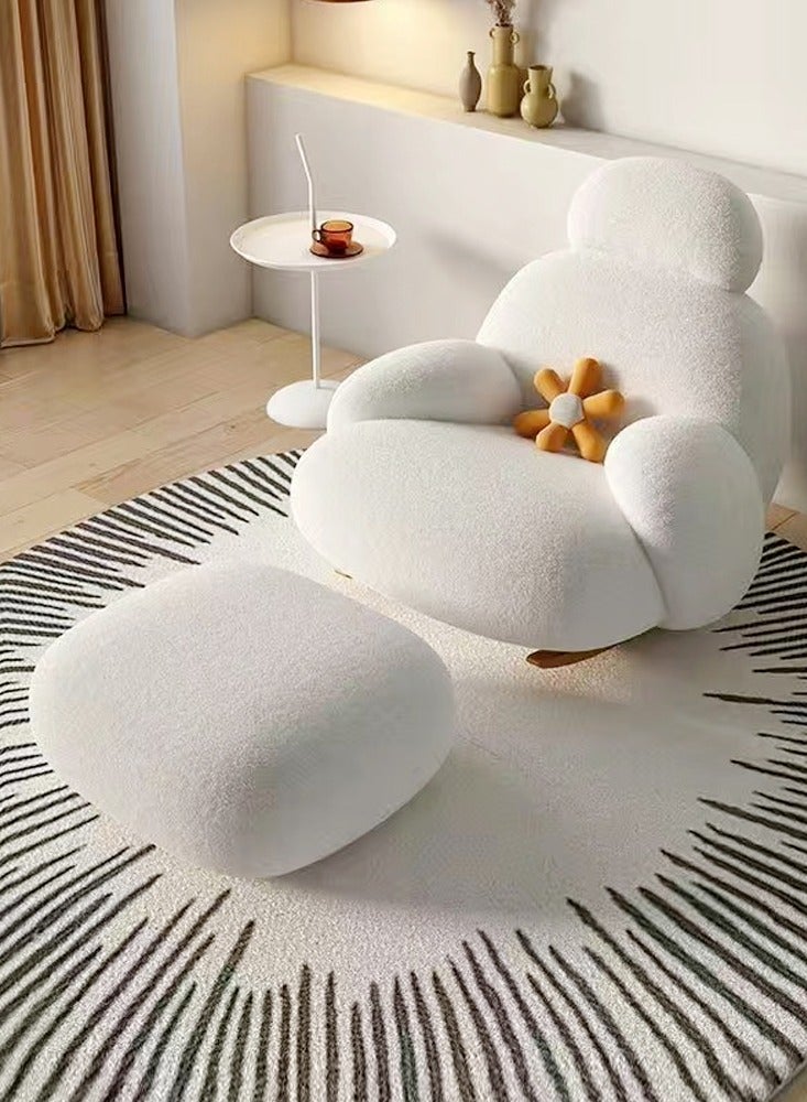 fashionhome Modern Upholstered Recliner High Back Ergonomic Rocking Chair with Footrest Patio Rocking Chair Couch Lounge Single Sofa Chair for Balcony Outdoor Chair with Armrests(Fully Assembled)  - Image 1