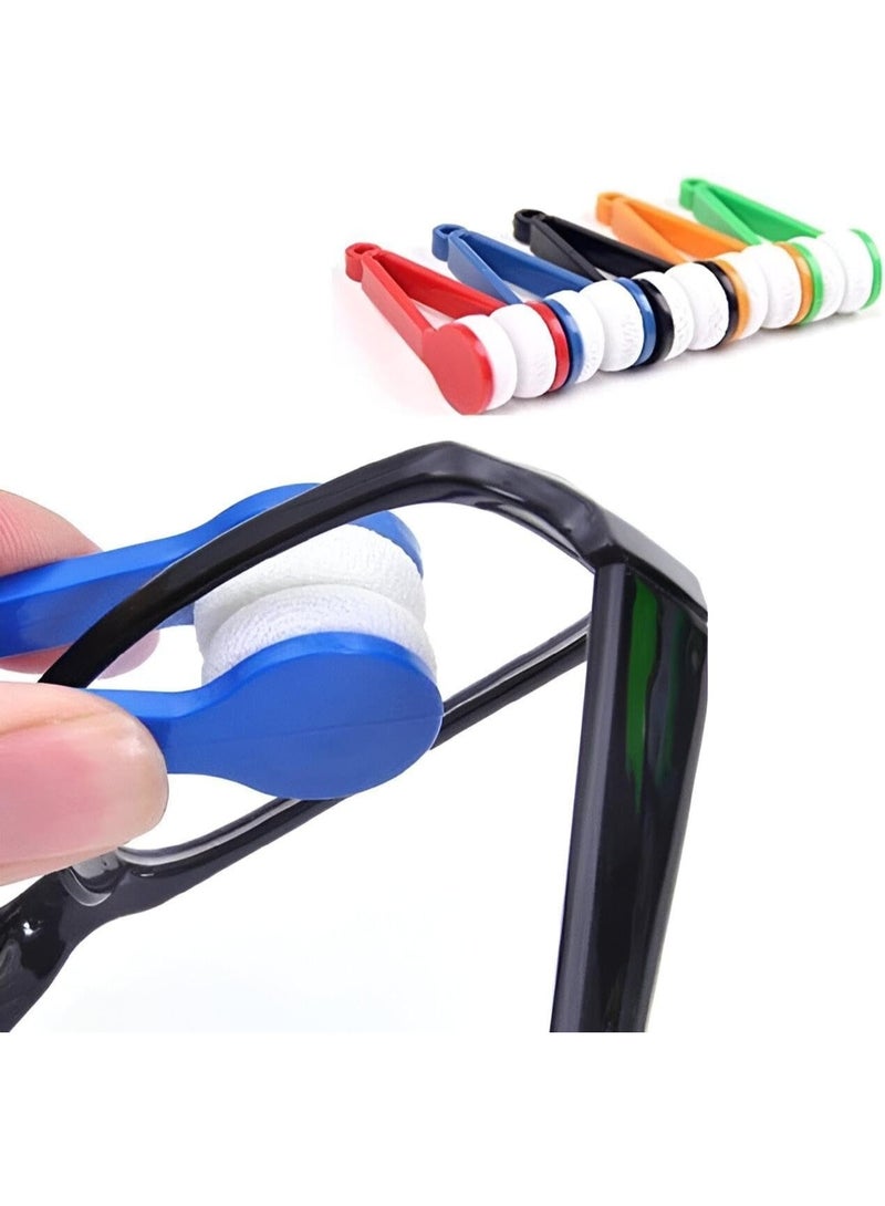 Portable 2-in-1 Eyeglass Cleaning Tool: Lens Cleaner and Soft Brush for Tough Areas - Includes a Microfiber Sunglasses Polishing Pad with a Clip for a Bag or Keys - Professional Cleaning Accessories for Precision Lenses Available in Several Attractive Colors - (5 Pieces) - Image 1