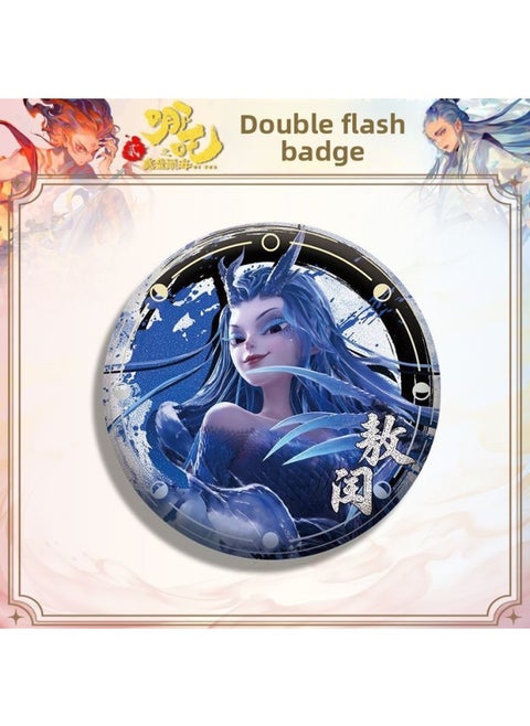 Naozha 2 Devil Child Naohai Surrounding Thumping Badge Ao Run Ao C Brooch Backpack Pendant Decoration Students-Color:58mm Tinplate-Specification:13. Ao Run