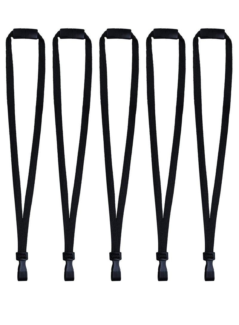 Generic 25 Pack ID Black Lanyards 36" Premium Adjustable Breakaway Lanyards for ID Badge Name Tag Durable Polyester Lanyard with No-Twist Plastic Clip Hook for School Hospital Cards ID Badges Black - Image 1