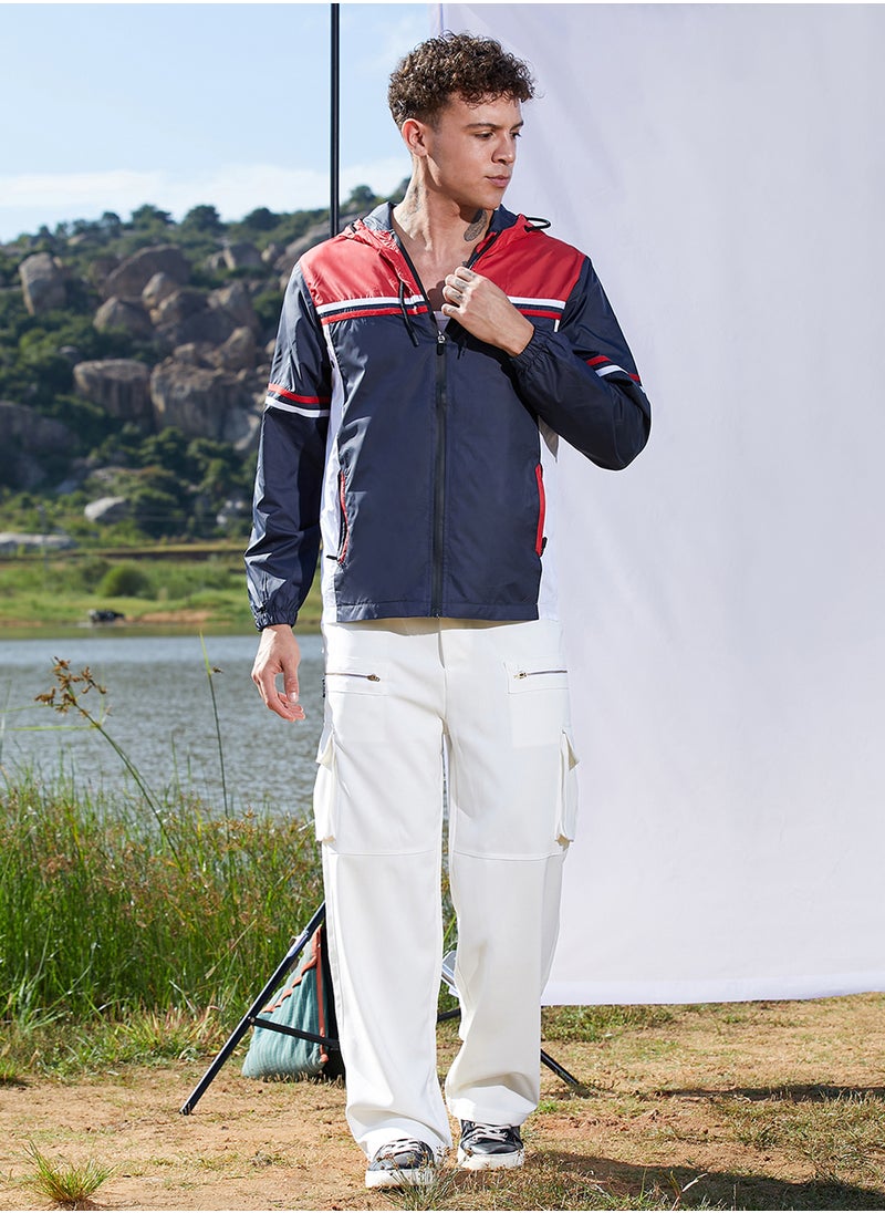 كامبوس سوترا - Men's Multicolour Zip-Front Jacket With Insert Pocket - Image 1
