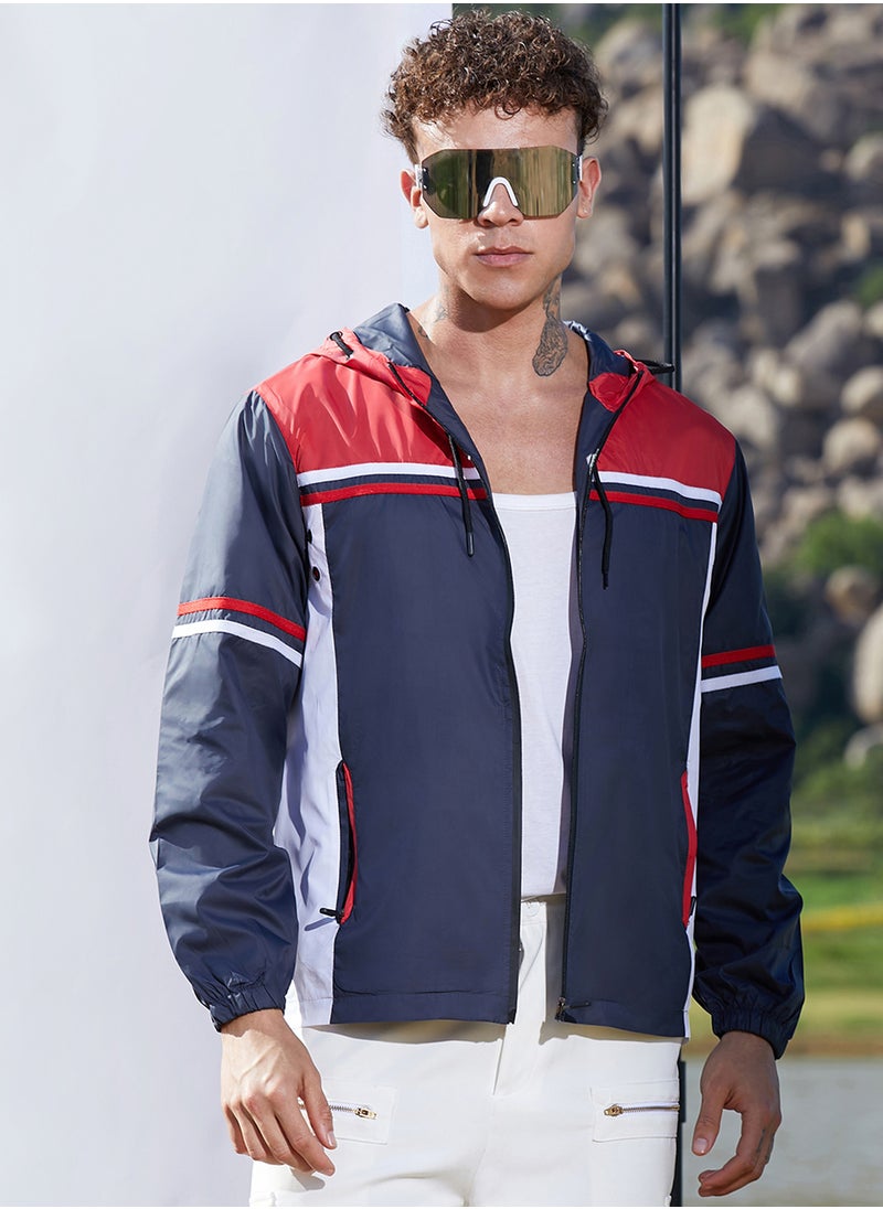 كامبوس سوترا Men's Multicolour Zip-Front Jacket With Insert Pocket  - Image 1