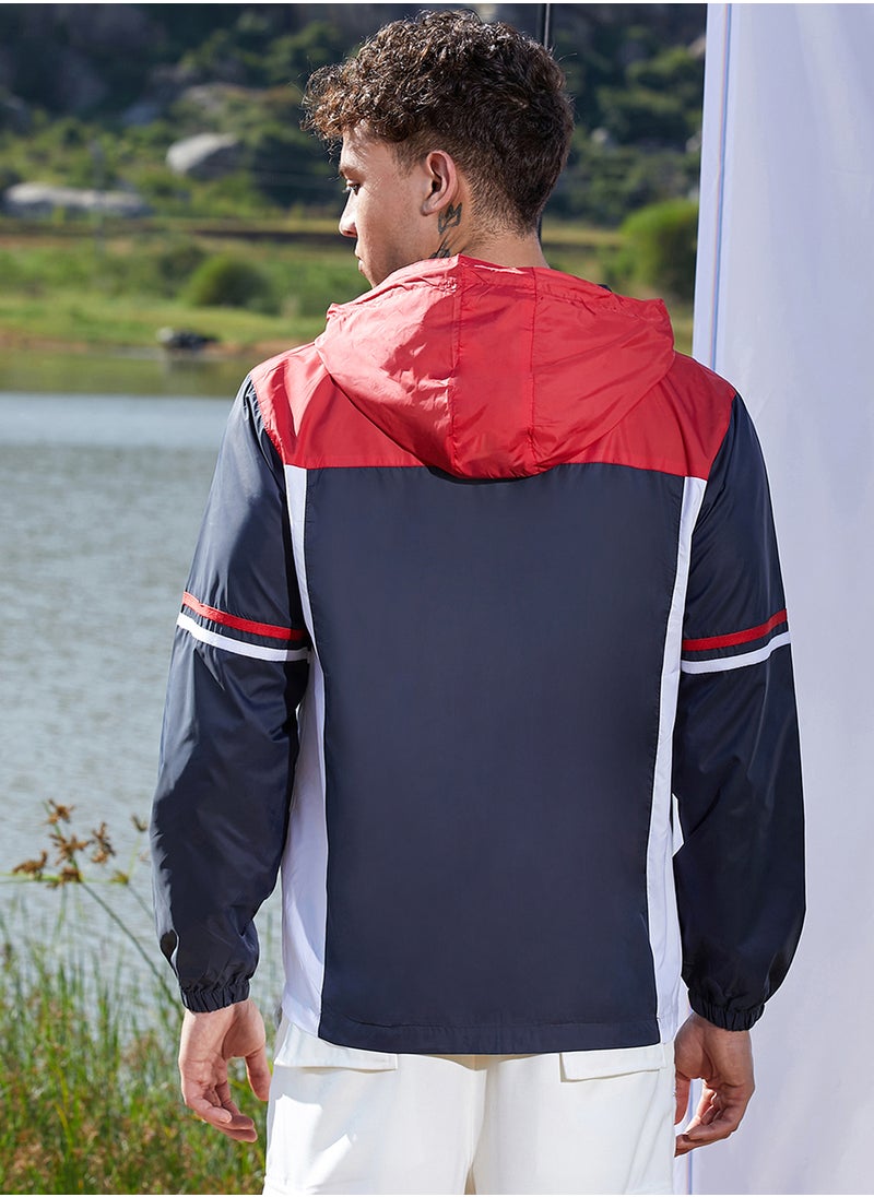 كامبوس سوترا Men's Multicolour Zip-Front Jacket With Insert Pocket  - Image 5
