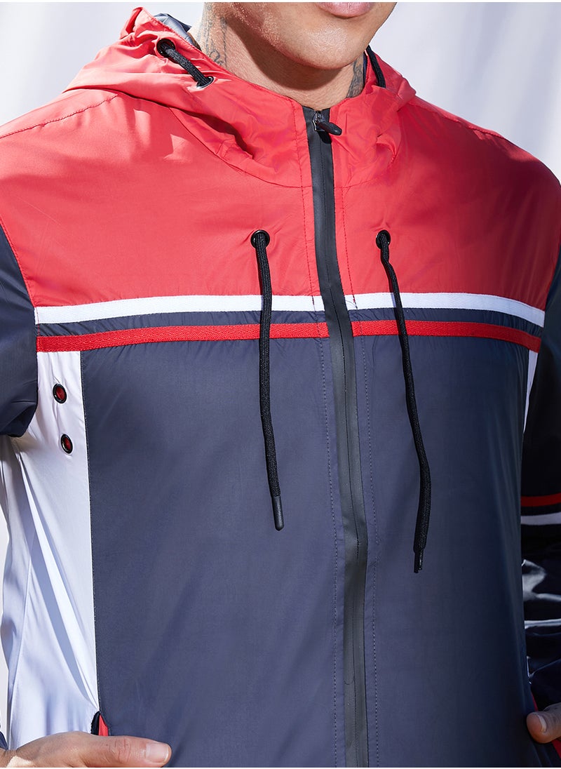 كامبوس سوترا - Men's Multicolour Zip-Front Jacket With Insert Pocket - Image 1