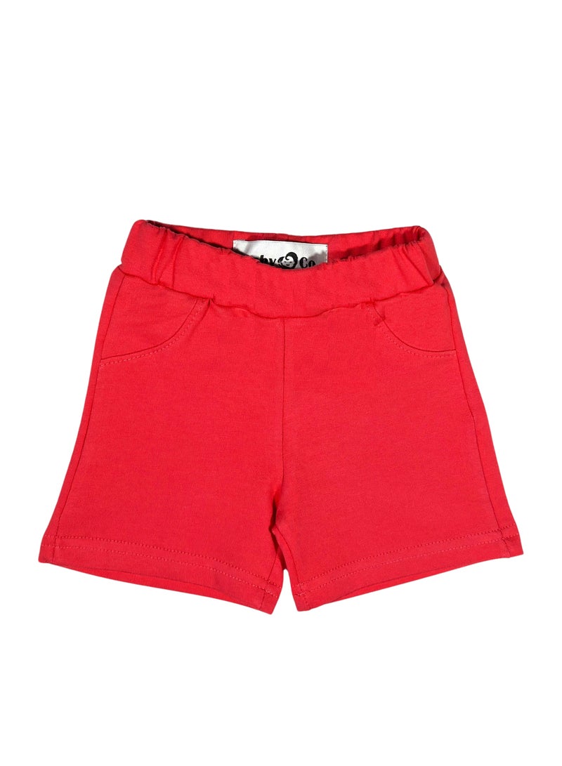 بيبي كو شورت قطن اخضر زيتوني و بينك  (قطعتين) - Image 2