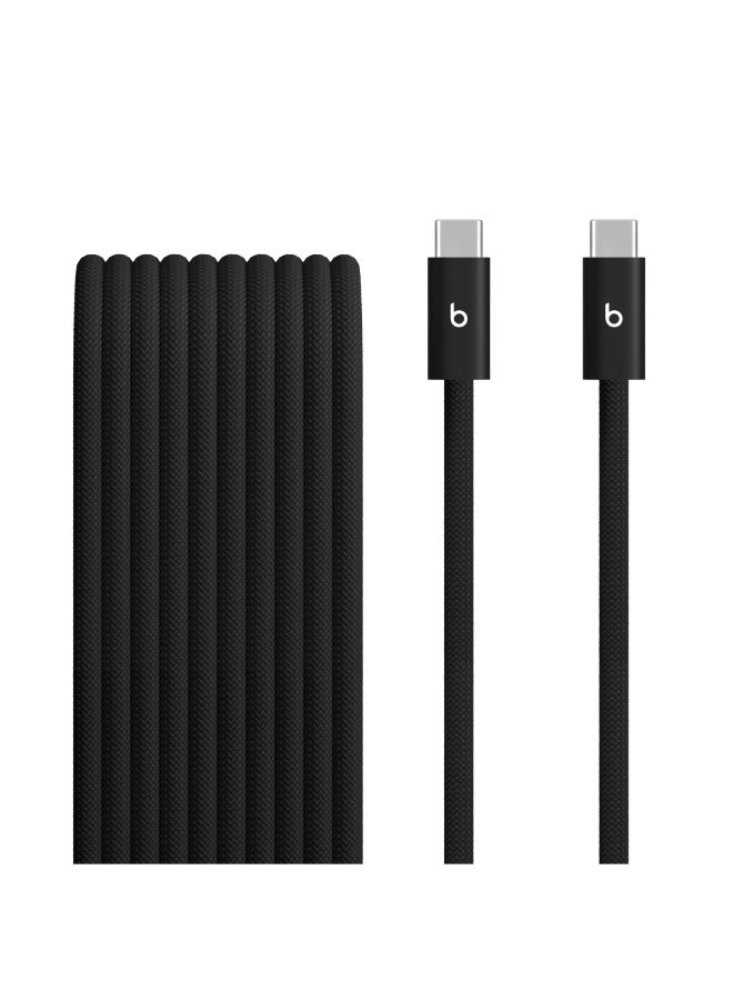 Beats USB‑C to USB‑C Braided Cable (3 m / 10 ft) – Bolt Black 3meter black - Image 1