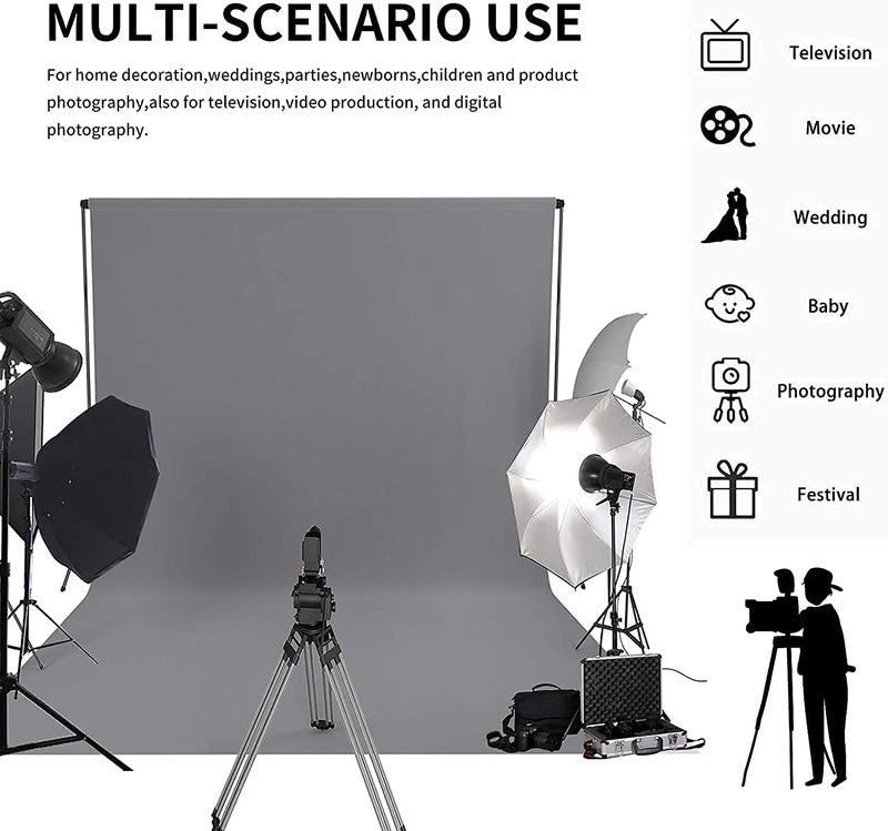 Boltove® 8x12 Ft. Grey Screen Backdrop Background Curtain Rod Pocket for Photography, Photoshoot, Product, Live Streaming, Zoom Meetings, VFX Editing, YouTube, Short Video, Instagram Reels - Image 3
