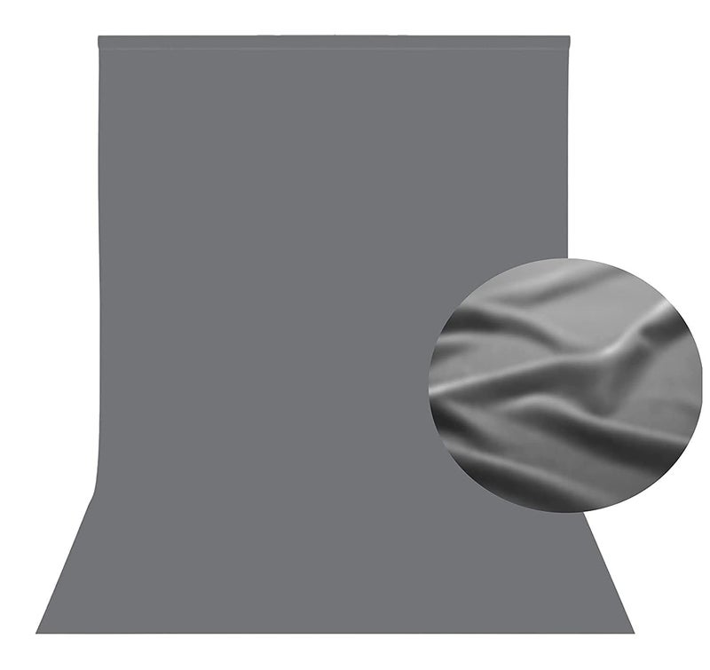 Boltove® 8x12 Ft. Grey Screen Backdrop Background Curtain Rod Pocket for Photography, Photoshoot, Product, Live Streaming, Zoom Meetings, VFX Editing, YouTube, Short Video, Instagram Reels - Image 1