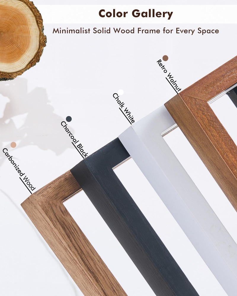 DLQuarts 5x7 Floating Picture Frames for 4x6/3.5x5 Photos, 2-Pack Solid Wood Double Polished Glass Floating Frame for Wall & Tabletop, Postcards and Any Size Photo up to 5x7 Display, Carbonized Wood - Image 4