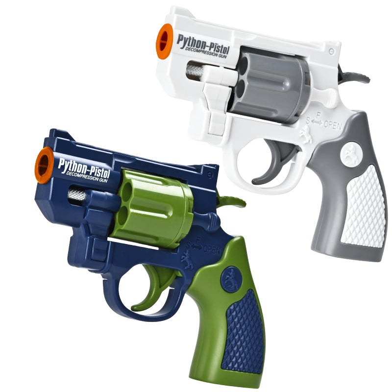 COOLFOX 2 Pack Toy Guns for Nerf Revolver Gun - Mini Realistic Revolver Pistol Toy Blaster Gun for Boy Ages 6 7 8 9 Year Old Indoor Outdoor Present for Adult Kid Holiday Birthday - Image 1