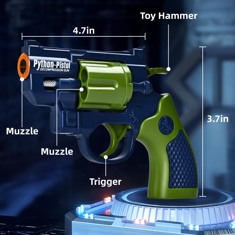 COOLFOX 2 Pack Toy Guns for Nerf Revolver Gun - Mini Realistic Revolver Pistol Toy Blaster Gun for Boy Ages 6 7 8 9 Year Old Indoor Outdoor Present for Adult Kid Holiday Birthday - Image 2