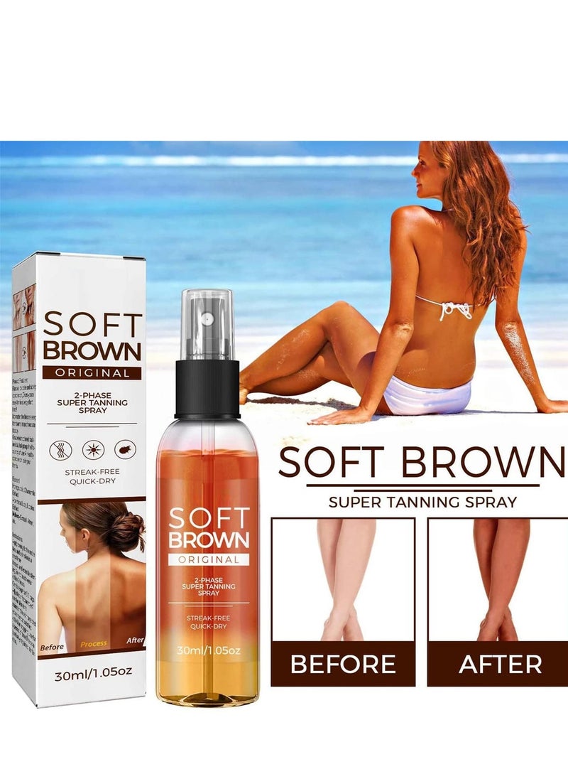 Excefore - 3 Pack Soft Brown Self-Tanning Spray, Intensive Tanning Spray, Tanning Accelerator Spray, Suitable for Sun Loungers and Outdoor Sun - Image 1