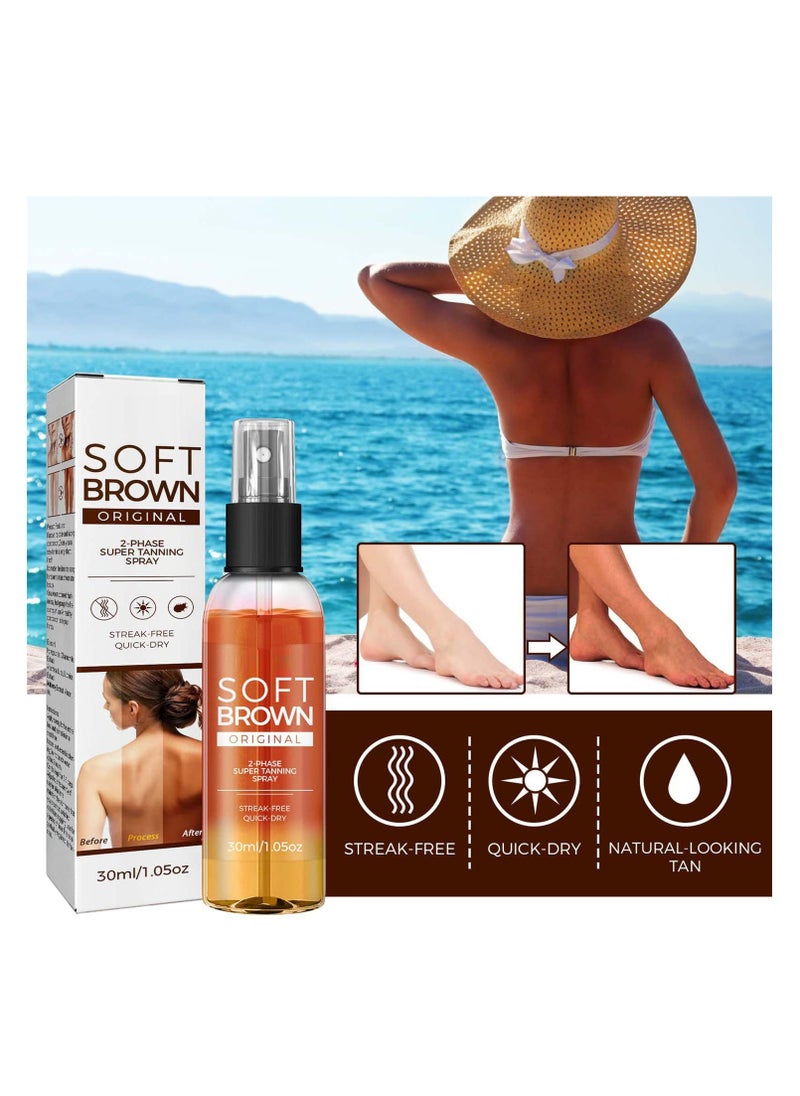 Excefore - 3 Pack Soft Brown Self-Tanning Spray, Intensive Tanning Spray, Tanning Accelerator Spray, Suitable for Sun Loungers and Outdoor Sun - Image 1