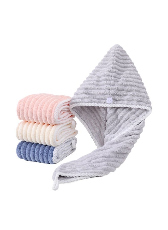 NIBEMINENT Candy Fleece Thickened Quick-Dry Bath Cap - Women's Drying Shower Hat  - Image 2