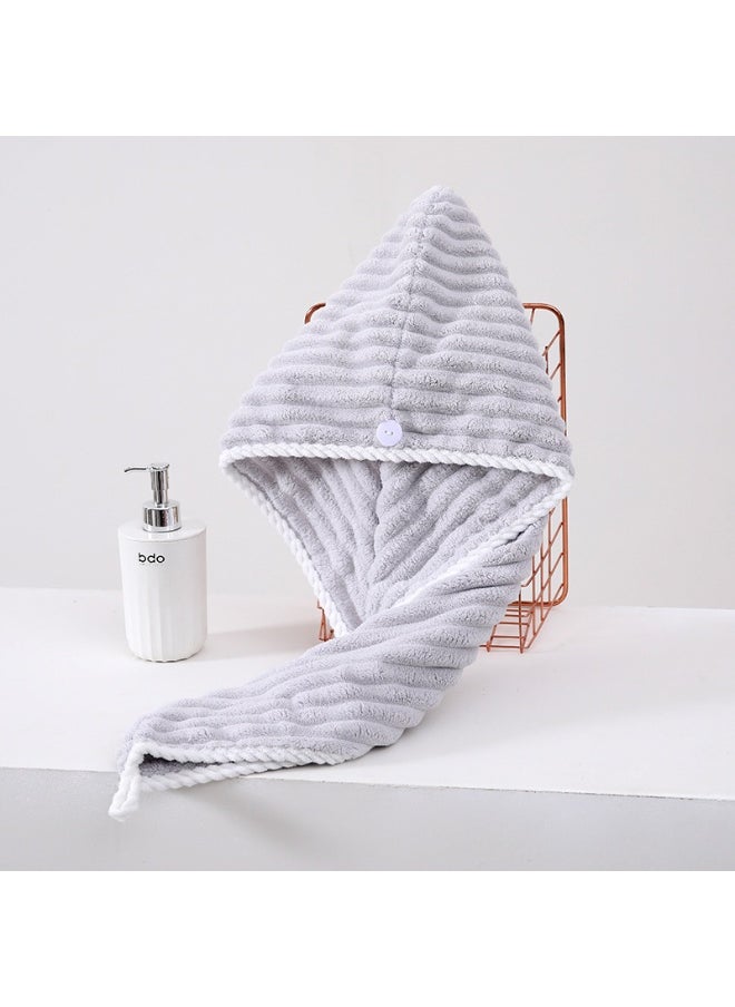 NIBEMINENT Candy Fleece Thickened Quick-Dry Bath Cap - Women's Drying Shower Hat  - Image 1