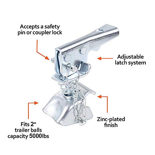 NBJINGYI 2" 5000lbs Trailer Coupler Repair Kit with Chain – Coupler Replacement Latch with Chain (2",5000LBS) - Image 2