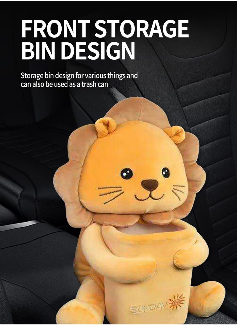 Beirui Car Tissue Box, 2 in 1 Cartoon Car Tissue Box, Creative Tissue Box, Tissue Box, Trash Can 2 in 1, Cute Little Lion Tissue Box, Storage Box  - Image 2