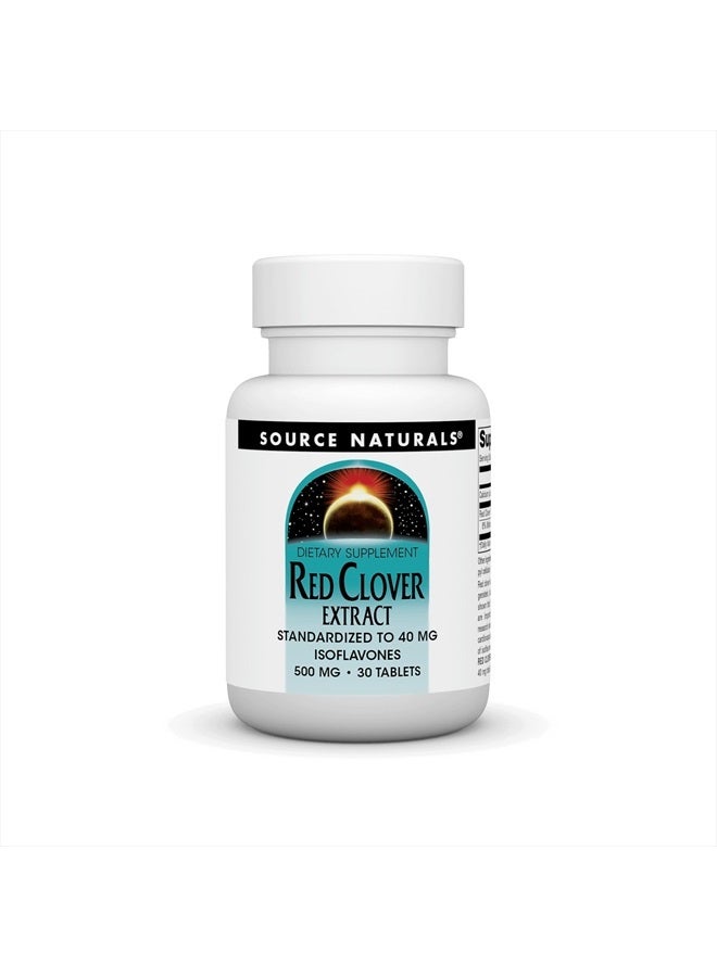 Source Naturals Red Clover Extract, 500 Mg Tablet, 30 Count - Image 1