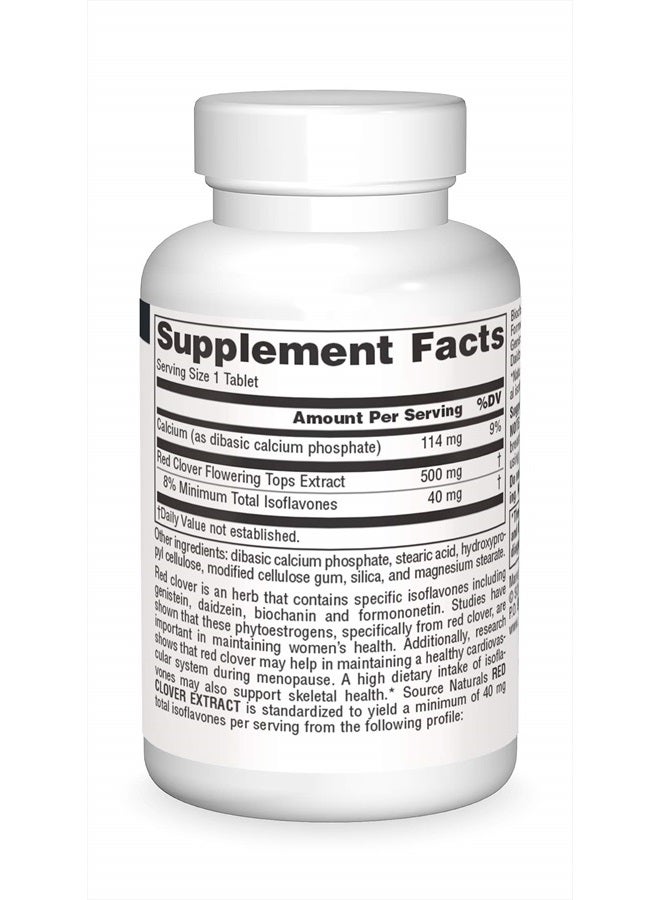 Source Naturals Red Clover Extract, 500 Mg Tablet, 30 Count - Image 3