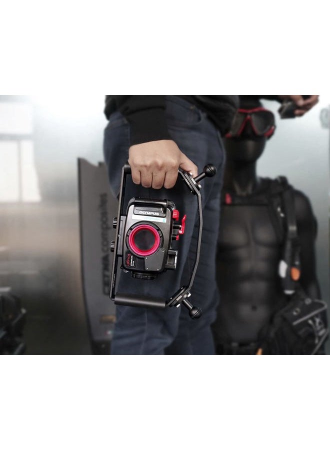 nitescuba Underwater Handle Tray Bracket Aluminum Alloy Dual Handheld Video Light Stabilizer Tray for Camera housing，Handle Grip for gopro Set up Works for Hero 10,Action Camera - Image 3