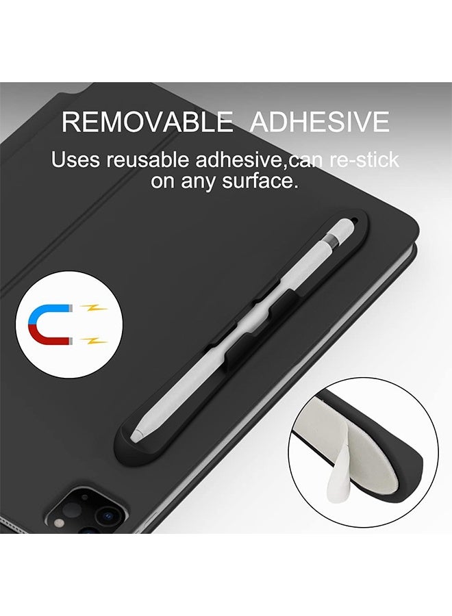 كوانتوم 3 قطع من أغطية أقلام الرصاص المصنوعة من السيليكون، حامل أقلام مغناطيسي من السيليكون، ملحقات تنظيم حامل الجهاز اللوحي المقاوم للسقوط لأقلام اللمس الخاصة بجهاز iPad (أسود) - Image 3