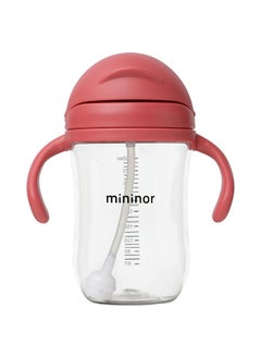 Mininor Straw Bottle Tritan 330ml Rhubarb  - Image 1