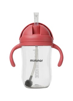Mininor Straw Bottle Tritan 330ml Rhubarb  - Image 2