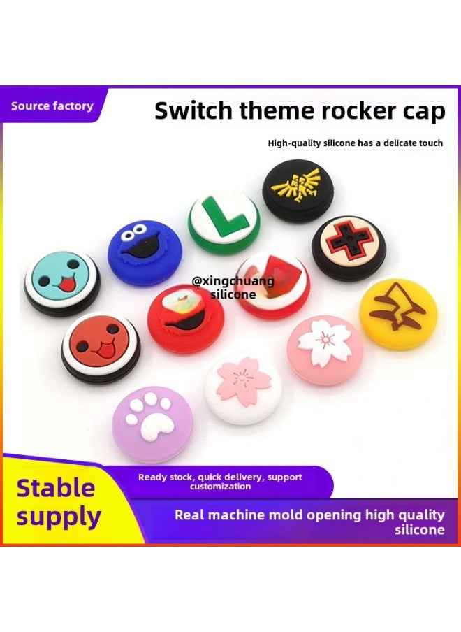 Generic Switch Cherry Blossom Rocker Cap Gamepad Non-slip Key Cap NS Lite Heart-shaped Cat Claw Rocker Cap-Product Color:switch-M  - Image 2