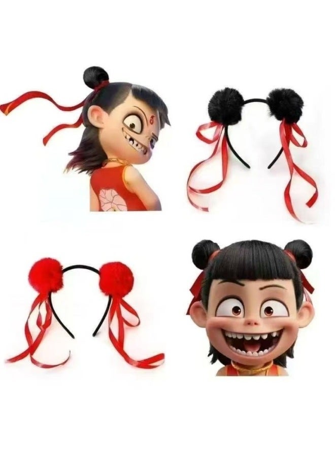 61 Children's Toys Nezha Fire Guns Gankun Circle Three-Piece Interactive Toys 3D Relief Removable Manufacturers-Color:Nezha Headband - Image 1