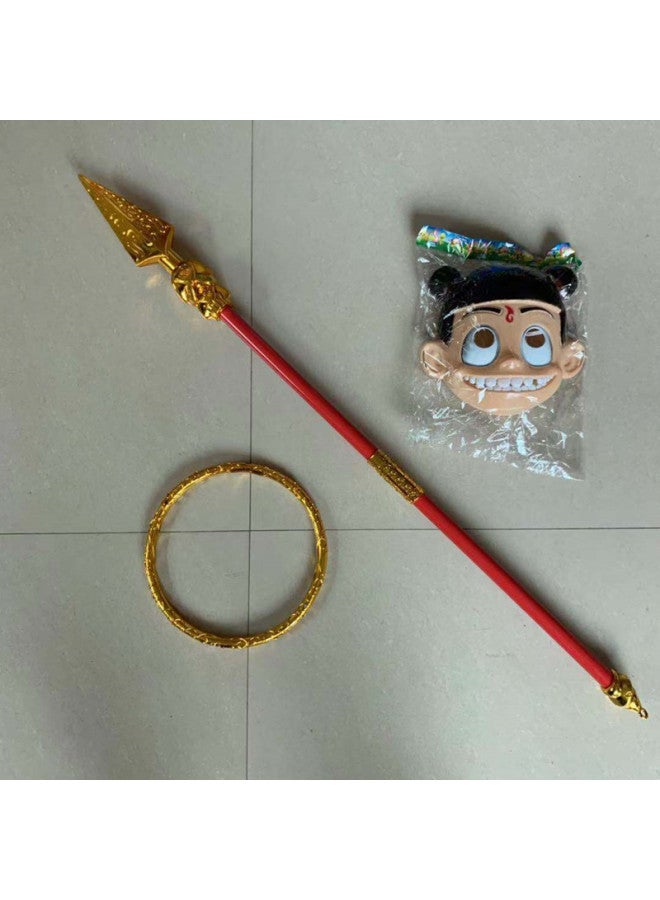 61 Children's Toys Nezha Fire Guns Gankun Circle Three-Piece Interactive Toys 3D Relief Removable Manufacturers-Color:Nezha Headband - Image 2
