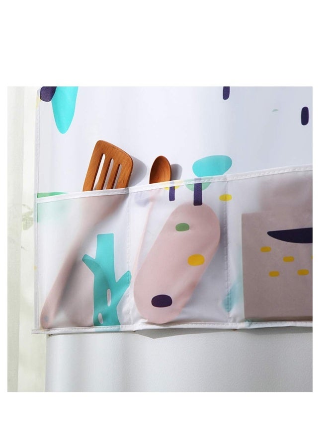 حقيبة معلقة للثلاجة، غلاف ثلاجة، غطاء مضاد للماء لسطح الغسالة والثلاجة، غطاء غسالة صحون واستخدامات متعددة، مزودة بأدراج لتنظيم الأدوات المطبخية، مجموعة من قطعتين. - Image 5