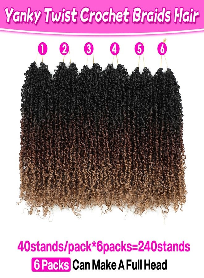 Youngther 12 Inch Yanky twist crochet hair 6 Pack Pre-Twisted Fluffy Short yaki Twist crochet hair for black women Soft crochet hair pre looped for senegalese twist hair extension(1b/30/27) - Image 2