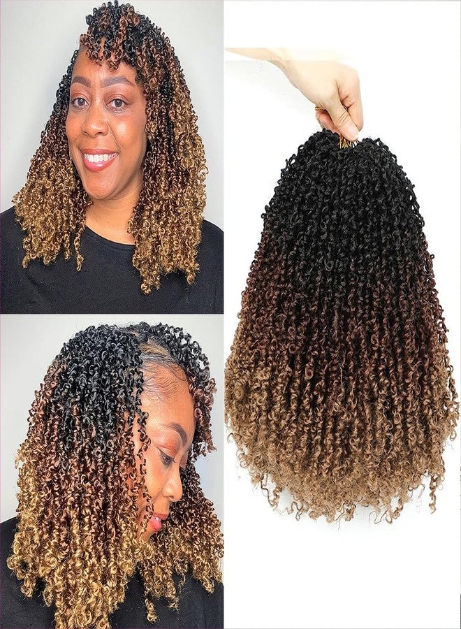 Youngther 12 Inch Yanky twist crochet hair 6 Pack Pre-Twisted Fluffy Short yaki Twist crochet hair for black women Soft crochet hair pre looped for senegalese twist hair extension(1b/30/27) - Image 1