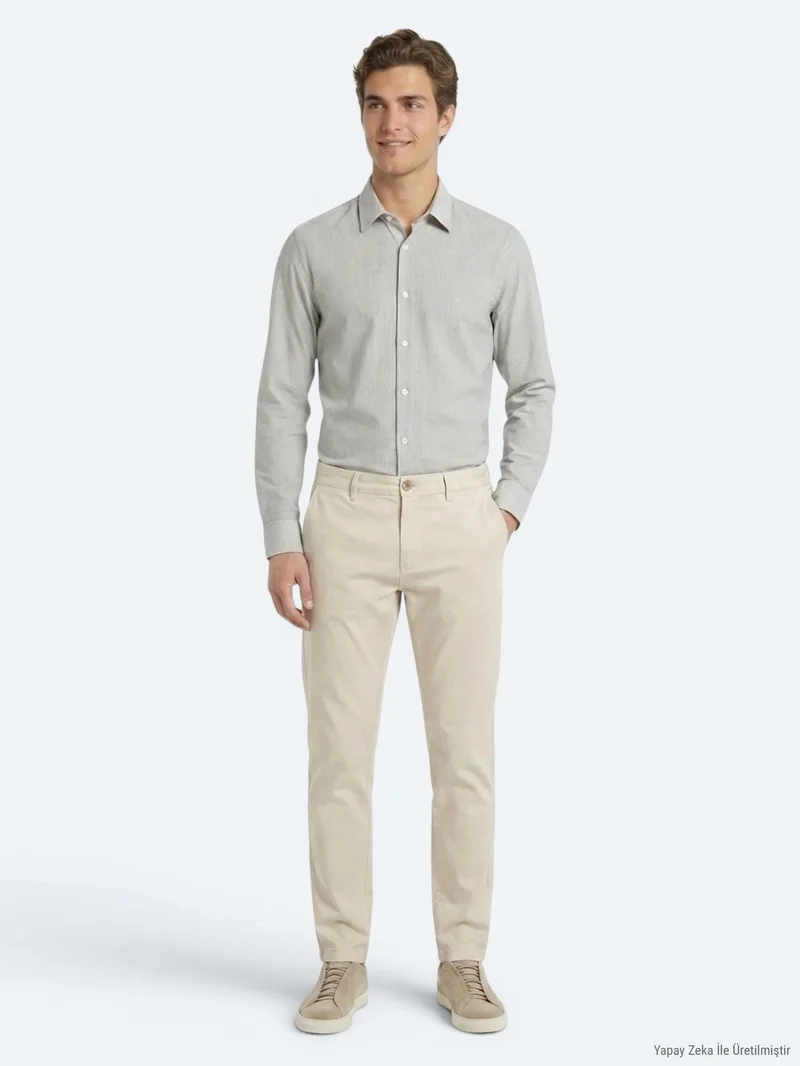 كيب بنطال رياضي بيج اللون بقصة مريحة