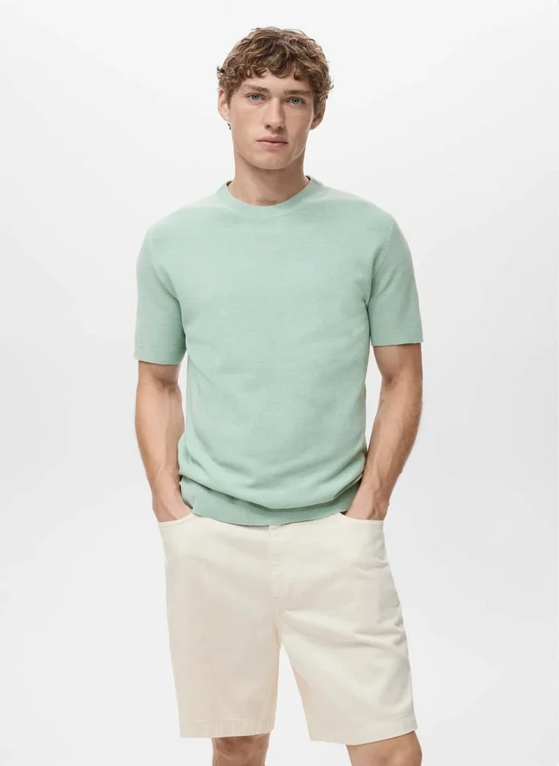 Mango Man Fine-Knit T-Shirt