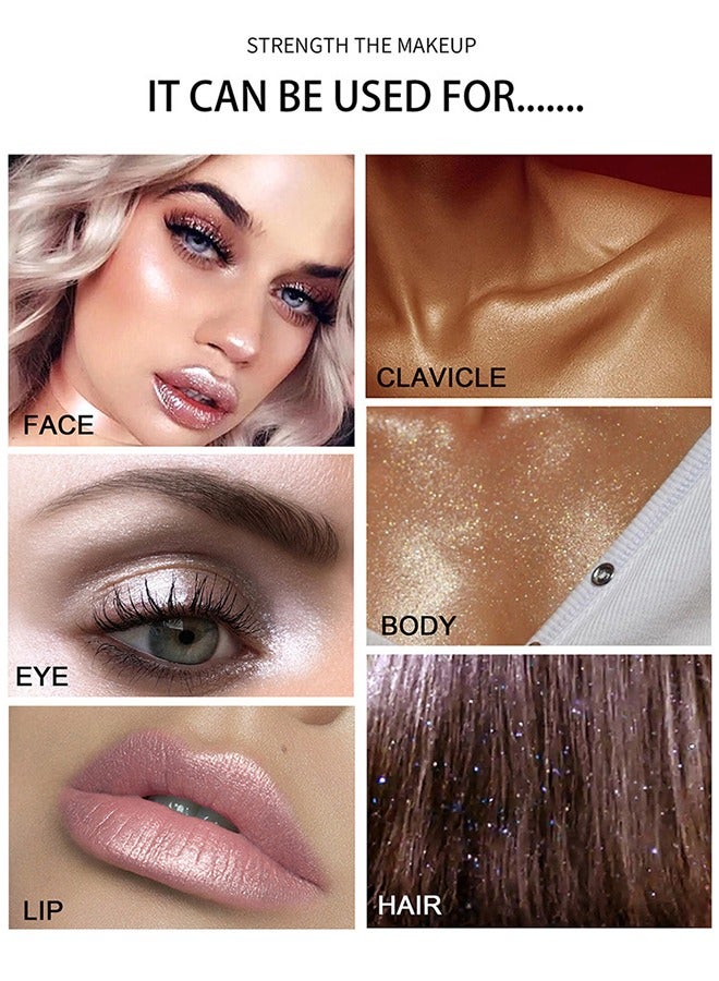 BSIMONE Magic Colour Shiner - Polvo De Hadas Fairy Highlight Patting Powder Highlighter Body Glitter For Face Hair Eye Lip And Body - Make Up For Prom - Festival Rave - Stage Makeup（#03Golden brown） - Image 3