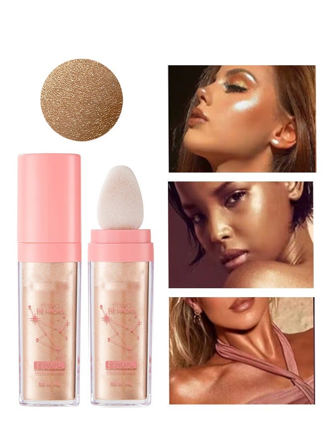 BSIMONE Magic Colour Shiner - Polvo De Hadas Fairy Highlight Patting Powder Highlighter Body Glitter For Face Hair Eye Lip And Body - Make Up For Prom - Festival Rave - Stage Makeup（#03Golden brown） - Image 1