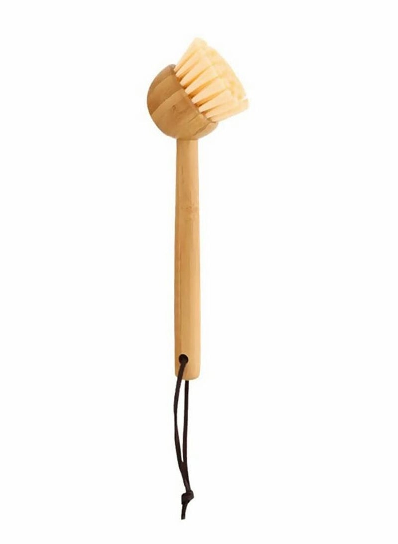 Y&D Dish Brush Kitchen with Bamboo Handle for Pot Pan Scrubber - Image 2
