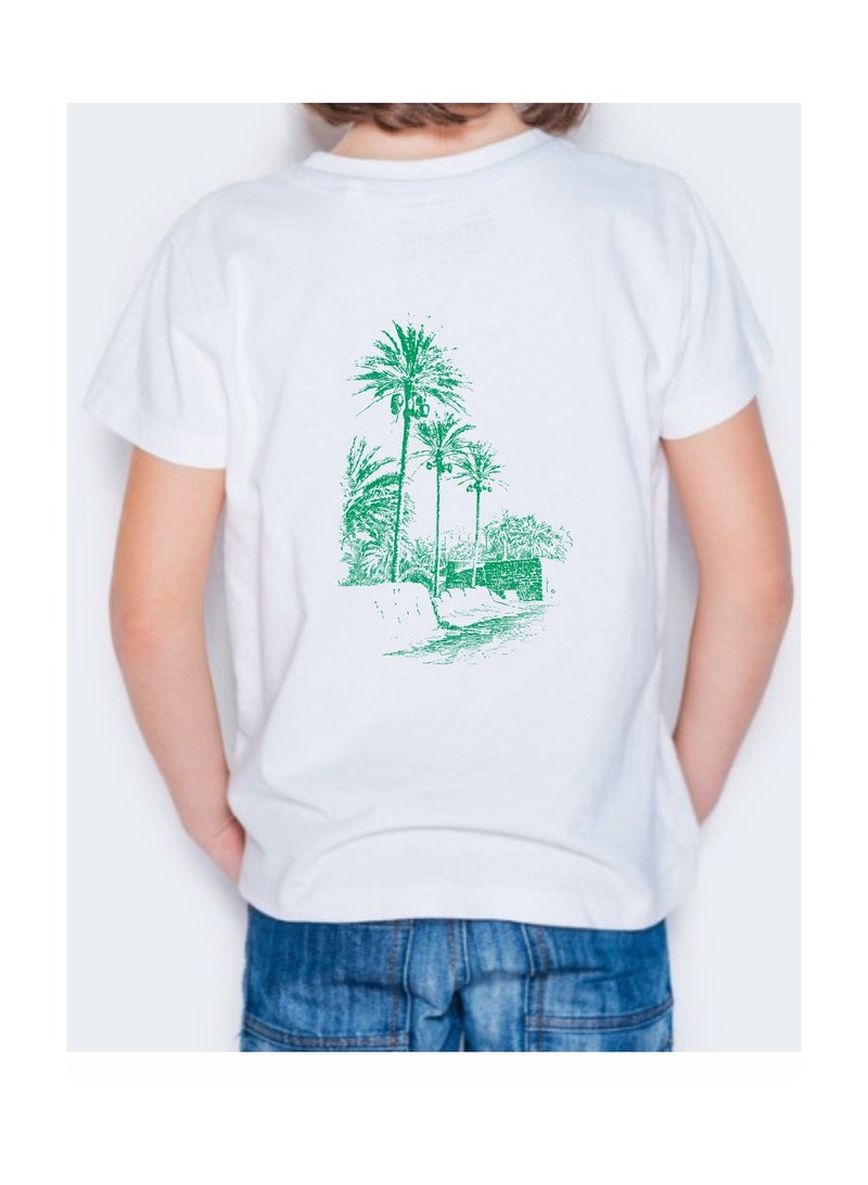 UD Soft Cotton Kids' T-shirt with Saudi Arabia Logo - Perfect for National Occasions, White, Size 7  - Image 2