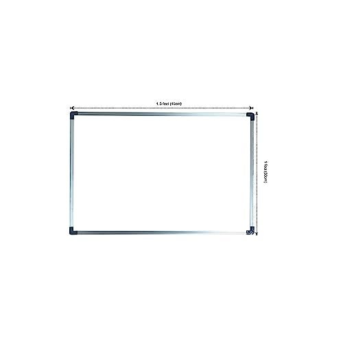 Roger & Moris Aluminium Framed Non Magnetic White Board with Marker, Wooden Duster for Home, School, College, Office (Size : 1.5 feet x 1 Foot) - Image 2