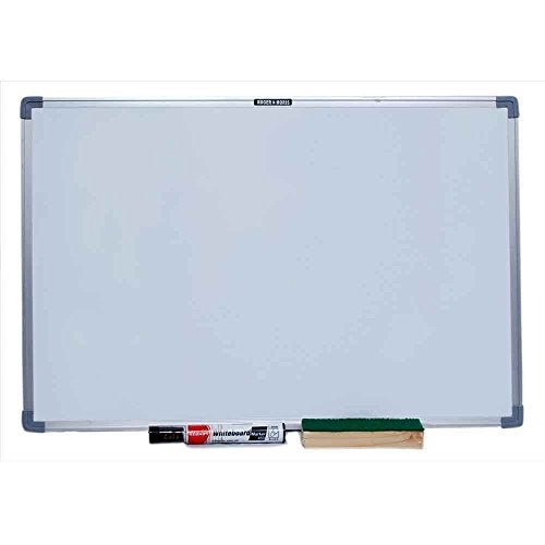 Roger & Moris Aluminium Framed Non Magnetic White Board with Marker, Wooden Duster for Home, School, College, Office (Size : 1.5 feet x 1 Foot) - Image 1