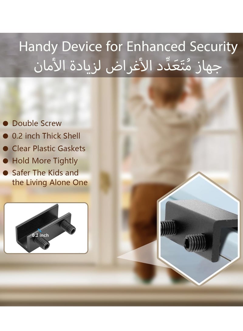 S-Color Window Locks, 8 Sets Sliding Window Locks with Key Easy to Install, for Vertical & Horizontal Sliding Windows Doors, Adjustable Security Window Lock for Patio Bedroom Home, and Office (Black) - Image 4