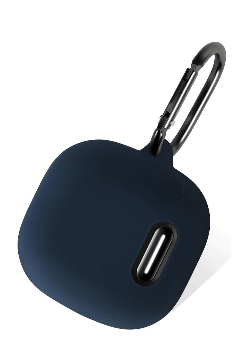 Shockproof Silicone Case with Carabiner for Anker Soundcore Liberty 4 NC – Lightweight Earbuds Cover – Navy Blue - Image 1