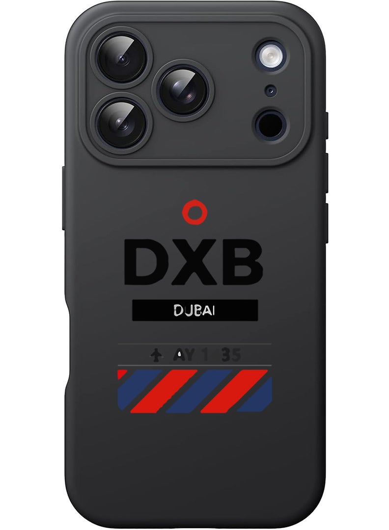 Theodor Protective Slim Fit Case Liquid Silicone Cover with Full Body Protection Anti-Scratch Shockproof Case For Apple iPhone 17 Pro Max (Black) DXB Airport - Image 1