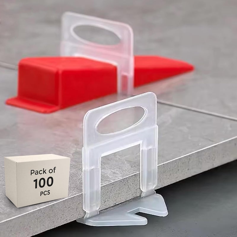 ROBUSTT Tiles Leveling Clip - Pack of 100 Pcs | 3mm Tile Spacer For Removing Lippage | Tile Leveler | Easy To Install |Reusable Tile Tools - Image 1