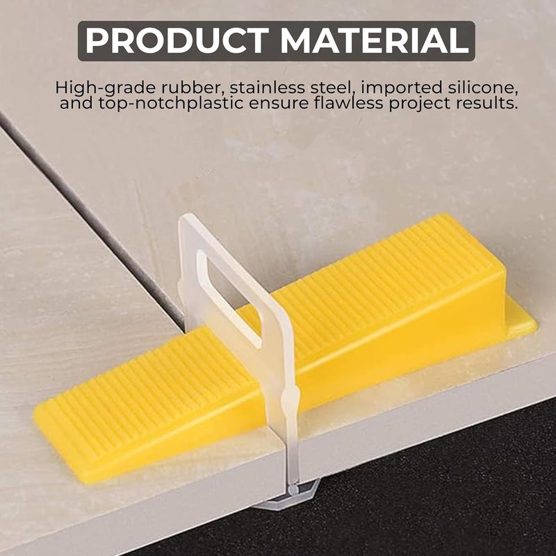 ROBUSTT Tiles Leveling Clip - Pack of 100 Pcs | 3mm Tile Spacer For Removing Lippage | Tile Leveler | Easy To Install |Reusable Tile Tools - Image 2