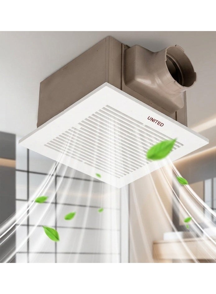 UNITED 10-Inch (25 cm) High-Power Ceiling-Mount Cassette Exhaust Fan | High-Speed 1275 RPM Operation with 265 CFM (450 m³/h) Airflow | 28W Energy Efficient Motor | Low-Noise 35 dB | Heavy-Duty Durable Cassette Body | Ideal for Kitchen, Bathroom, Restaurant, Office & Commercial Ventilation | Made in Saudi Arabia - Image 2